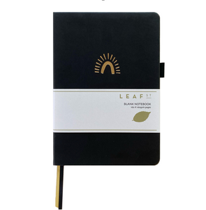 Leaf Street A5 Blank Journal - Black