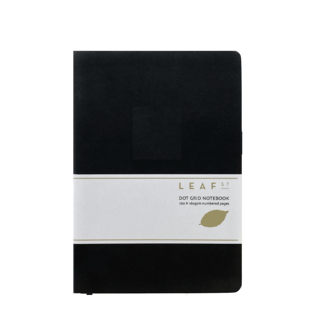 Leaf Street A5 Dot Grid Bullet Journal -  Plain Black